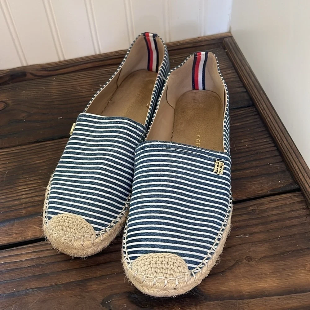 Tommy Hilfiger Navy and White Espadrilles